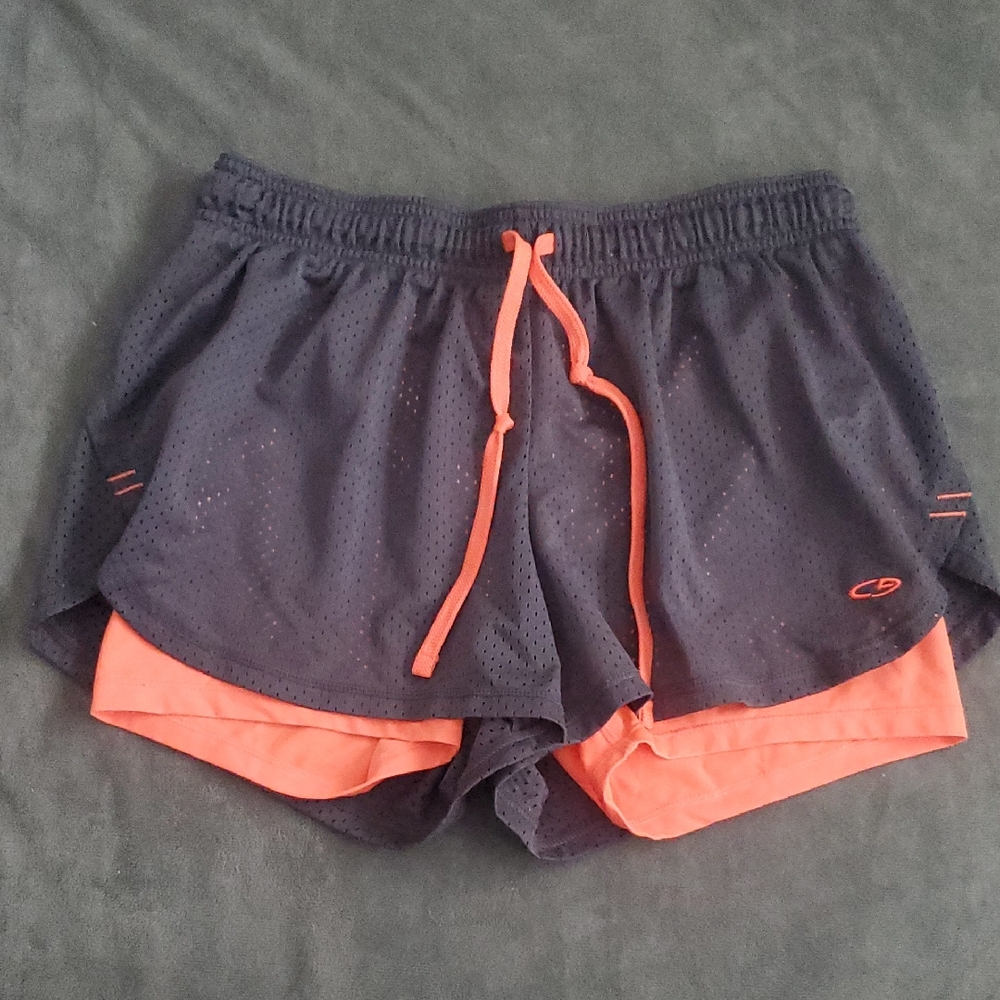 Champion|Black and Orange Athletic Shorts|Size Women's Medium